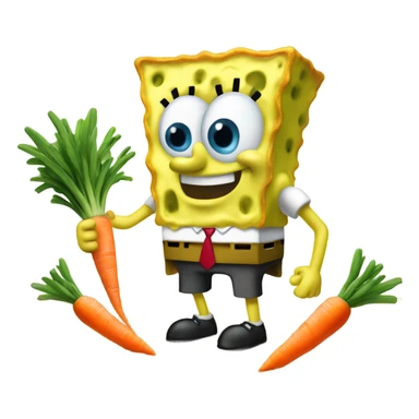 SpongeBob throwing up carrots  sticker