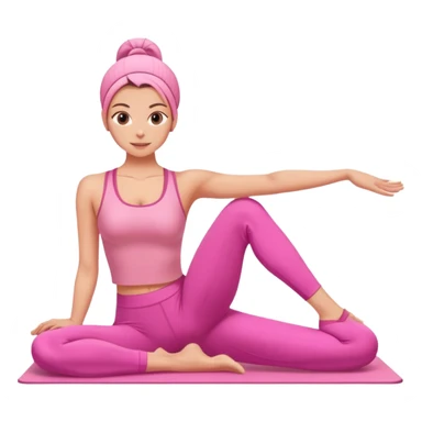 person in pink outfit doing pilates exercise sticker
