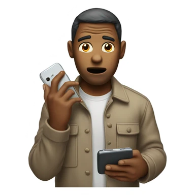 Person with phone afrid  sticker