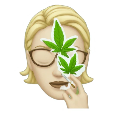 White Woman smoking weed sticker