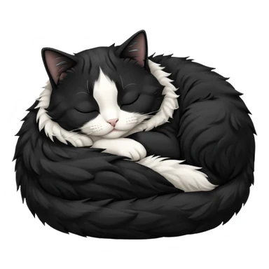 tuxedo cat sleeping sticker