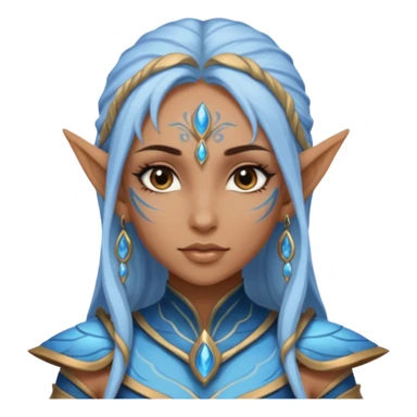 ESO female water elf with scale skin warrior with lashes and earrings sticker