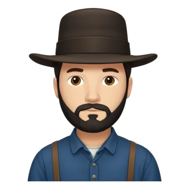 Amish man with chinstrap sticker