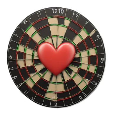 Heart dartboard sticker