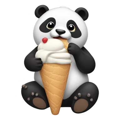 Panda eating ice cream sticker