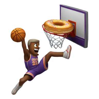 Dunking a donut basketball sticker