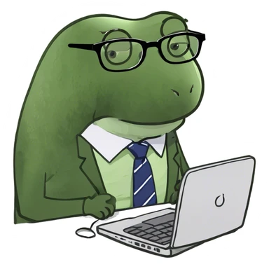 Cheese working on a computer like it’s an office worker sticker