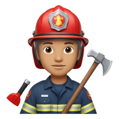 firefighter with axe sticker