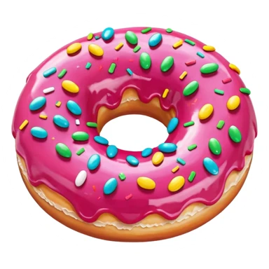 Pink glazed donut with sprinkles sticker