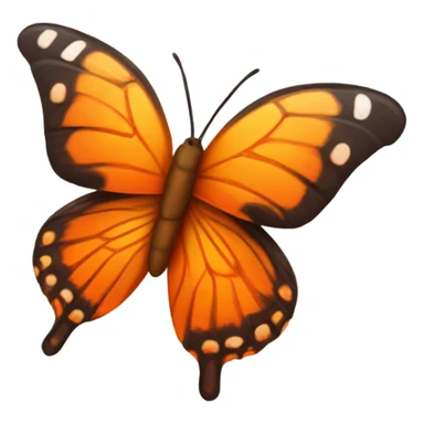 Butterfly with wings with many shades of orange color sticker