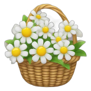 basket of artificial flowers sticker