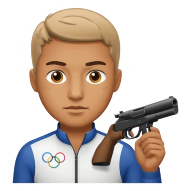 a guy shooting in Olympic  sticker