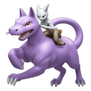 mewtwo riding bufalo sticker
