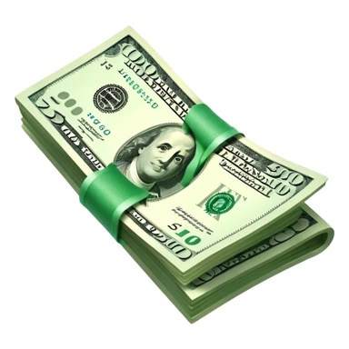 a floating wavy usd bill icon sticker