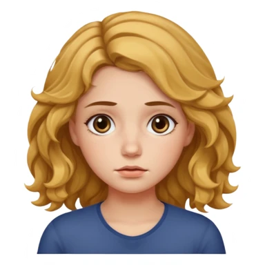 Girl with fair wavy hair made the job done and is tired sticker