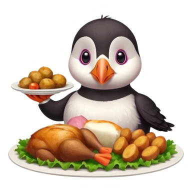 pink puffin roast dinner sticker