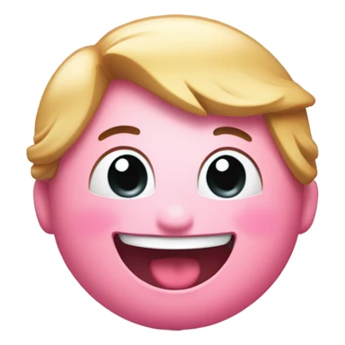 Blushing emoji with two middle fingers sticker
