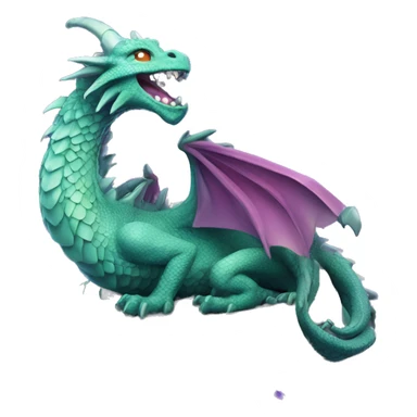 ancient dragon slumbering atop enchanted crystals sticker