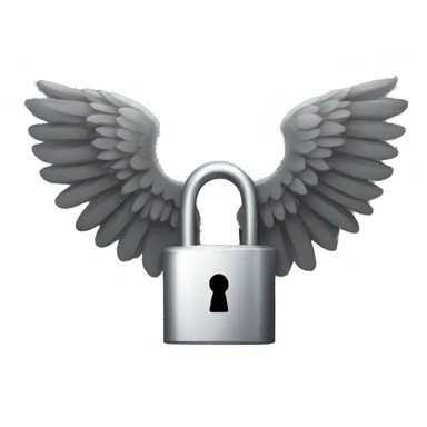 a lock with wings and muscular arms sticker