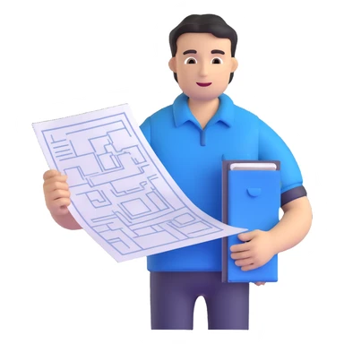 person holding a blueprint sticker