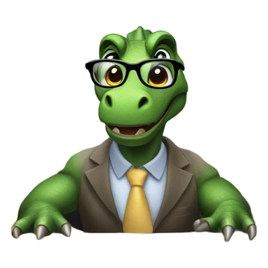 sad office dinosaur sticker