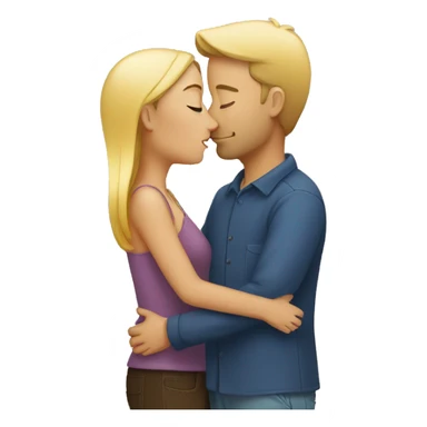 Couple kissing in room  sticker