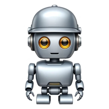 robot with a cap sticker