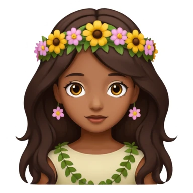 Menina morena de cabelo longo castanha escuro  sticker