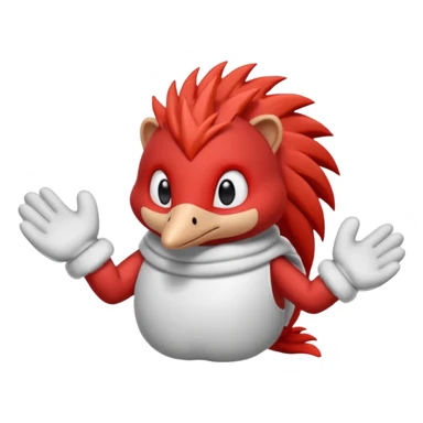 knuckles a red animal with peach arms and white mittens that have no fingers , he’s a echidna with red eyes sticker