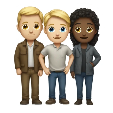Three white people standing toghether sticker