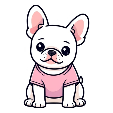 Frenchie wearing pink shirt  sticker