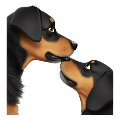Two dogs kissing sticker