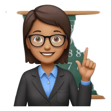 teacher teaching numbers on a blackboard
 sticker