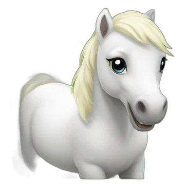 White Ponies with catching bubbles sticker