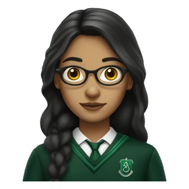 brunette slytherin student sticker