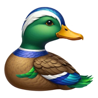 Mallard duck, pixel art sticker