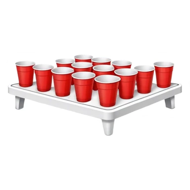 beer pong with a few cups and ping pong ball sticker