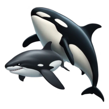Orca fighting shark sticker
