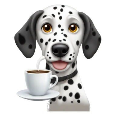 Dalmatian dog drinking espresso sticker