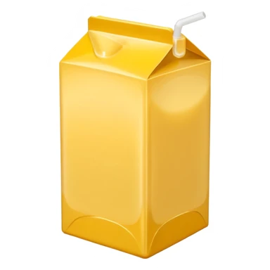 plain yellow milk box, no label, no straw, simple, clear sticker
