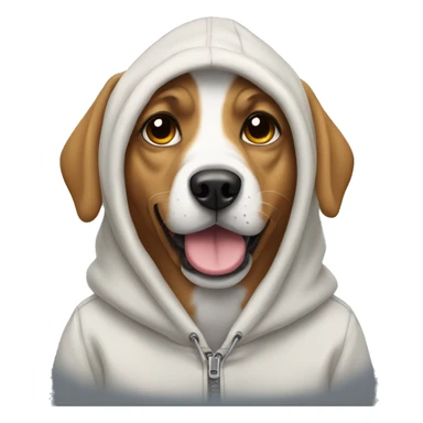 Dog wearing hoddie sticker