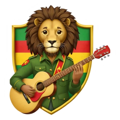Bob Marley heraldic crest made with ethiopian colors sticker