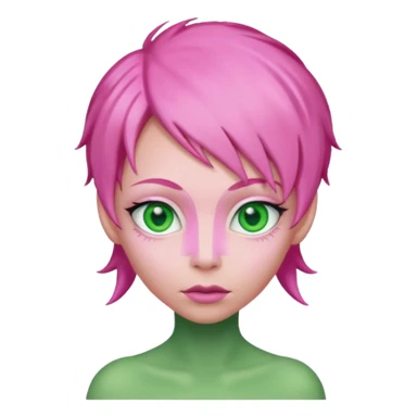 pink haired alien sticker