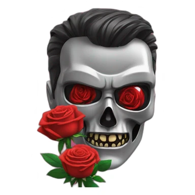 T800 biting a rose sticker