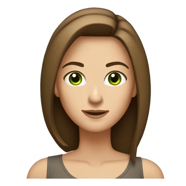 pretty middle age woman with green eyes and shoulder length straight brown hair sticker