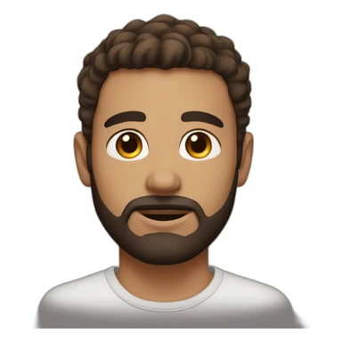 man face, with brown beard, brown eyes, a septum piercing, brown short hair sticker