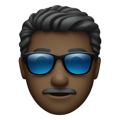 black car with blue sunglasses  sticker