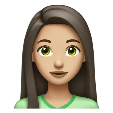 Brunette girl with straigth hair and green eyes  sticker