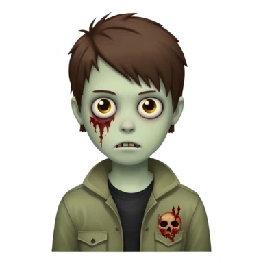 boy zombie with brown hair emo sticker