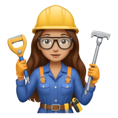 beautiful girl with long brown hair constructing new shower sticker